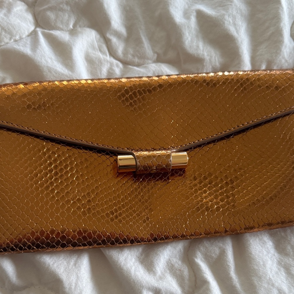 Stuart Weitzman Metallic Gold Clutch